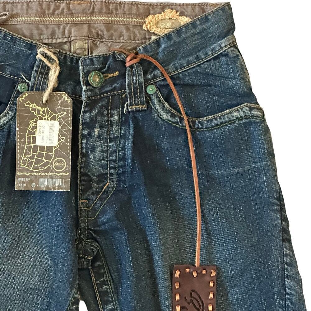 Stitch's Y2K Nebraska Flare Wide Leg Button Fly Buffalo Nickel Jeans Size 28 NWT - Picture 6 of 9